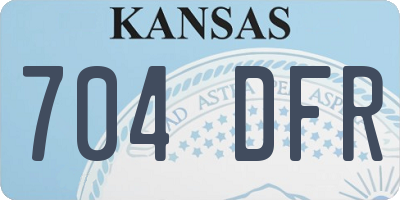 KS license plate 704DFR