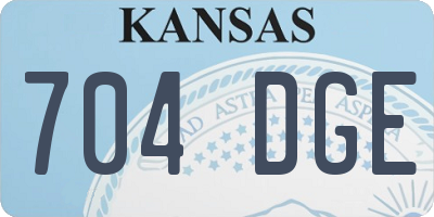 KS license plate 704DGE