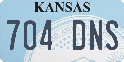 KS license plate 704DNS