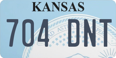 KS license plate 704DNT