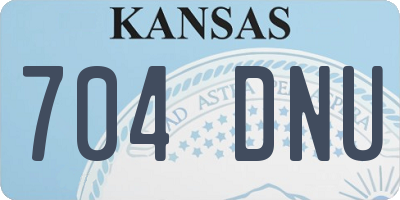 KS license plate 704DNU