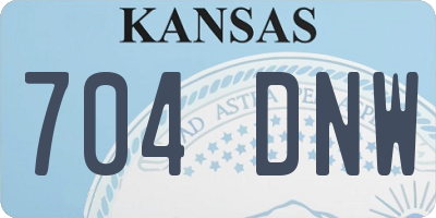 KS license plate 704DNW