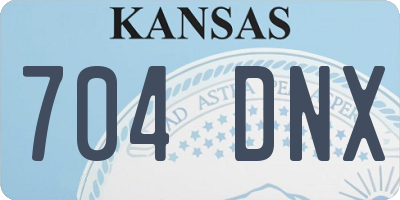 KS license plate 704DNX