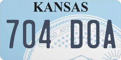 KS license plate 704DOA