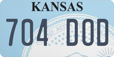 KS license plate 704DOD