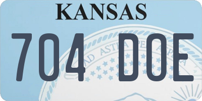 KS license plate 704DOE