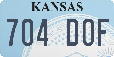 KS license plate 704DOF