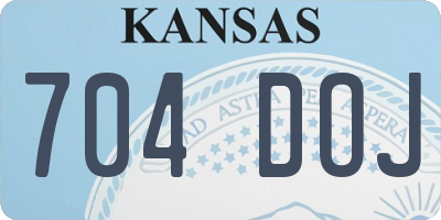 KS license plate 704DOJ