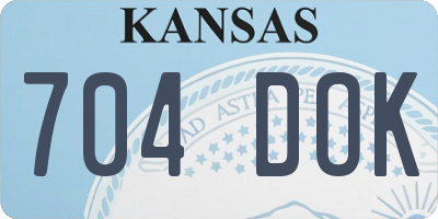 KS license plate 704DOK
