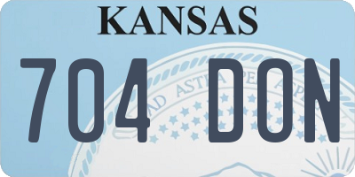 KS license plate 704DON