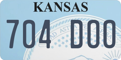 KS license plate 704DOO