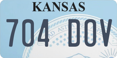 KS license plate 704DOV