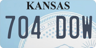 KS license plate 704DOW