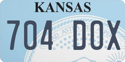 KS license plate 704DOX
