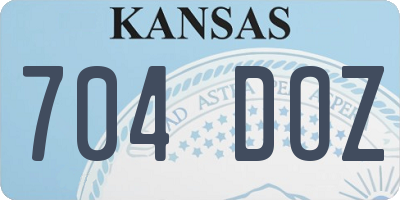 KS license plate 704DOZ