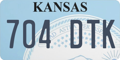 KS license plate 704DTK