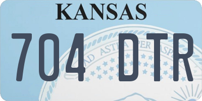KS license plate 704DTR