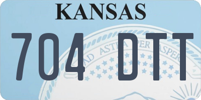 KS license plate 704DTT