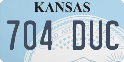KS license plate 704DUC
