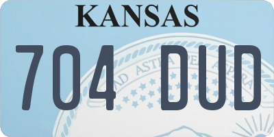 KS license plate 704DUD