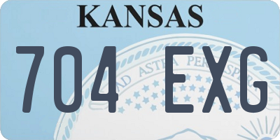 KS license plate 704EXG