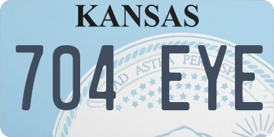 KS license plate 704EYE