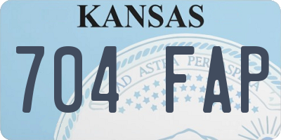 KS license plate 704FAP