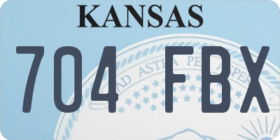 KS license plate 704FBX
