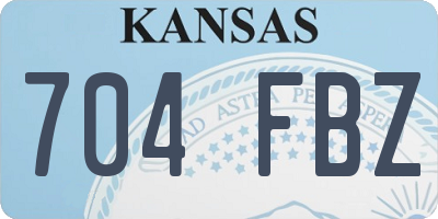 KS license plate 704FBZ