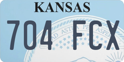 KS license plate 704FCX