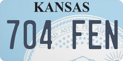 KS license plate 704FEN