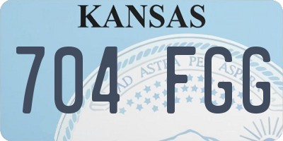 KS license plate 704FGG