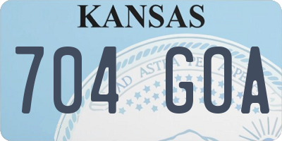 KS license plate 704GOA