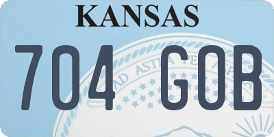KS license plate 704GOB