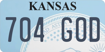 KS license plate 704GOD