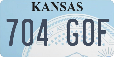 KS license plate 704GOF