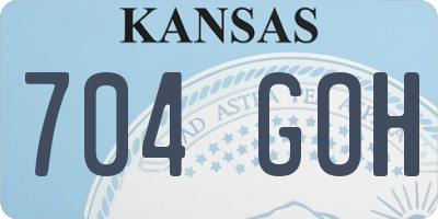 KS license plate 704GOH