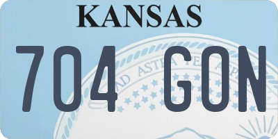 KS license plate 704GON