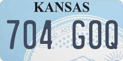KS license plate 704GOQ