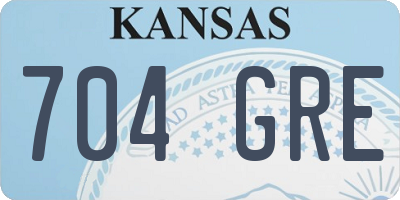 KS license plate 704GRE