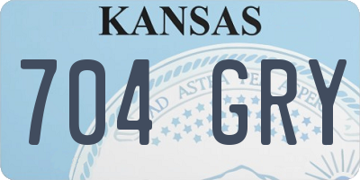KS license plate 704GRY