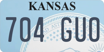 KS license plate 704GUO