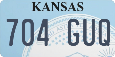 KS license plate 704GUQ