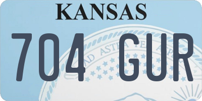 KS license plate 704GUR