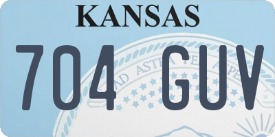 KS license plate 704GUV