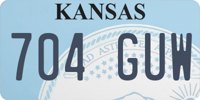 KS license plate 704GUW