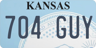 KS license plate 704GUY