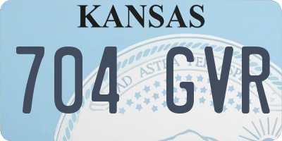 KS license plate 704GVR