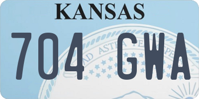 KS license plate 704GWA