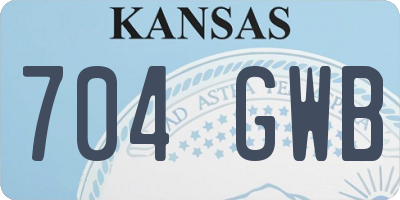 KS license plate 704GWB